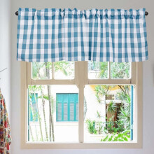 Plaid Valances for Windows, Farmhouse Design Window Treatments Decor, Window Valance Curtains for Kitchen/Bedroom/Living Room 18" x 54"