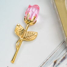 Crystal Rose Flower Groom Valentine's Day Gift Pink Crystal Mini Flower Wedding Guest Gift Party Gift Bridesmaid Gift