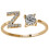 Δαχτυλίδι με γράμμα AZ επιχρυσωμένο με χρυσό 18 καρατίων και ρυθμιζόμενο ζεύγος CZ, 1