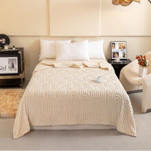 Super Soft Flannel Throw Blanket Queen Size 70" x 80" Beige