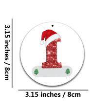 26pcs Personalized Acrylic Initial Christmas Ornaments, Round Tree Hangings, Xmas Gift Pendants – Compatible with All Trees