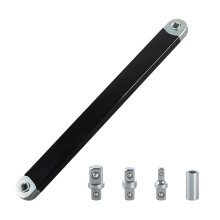 15" Offset Extension Wrench Set – Stainless Steel, 3 Adapters, Compact & Ergonomic for Tight Spaces, Car Repair & Construction