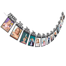 Bannière photo personnalisée pour la remise des diplômes, de la maternelle à l'université – Panneau souvenir personnalisé en cuir noir |
