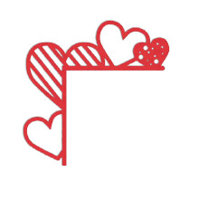 Valentine's Day wooden door corner hanging frame ornament