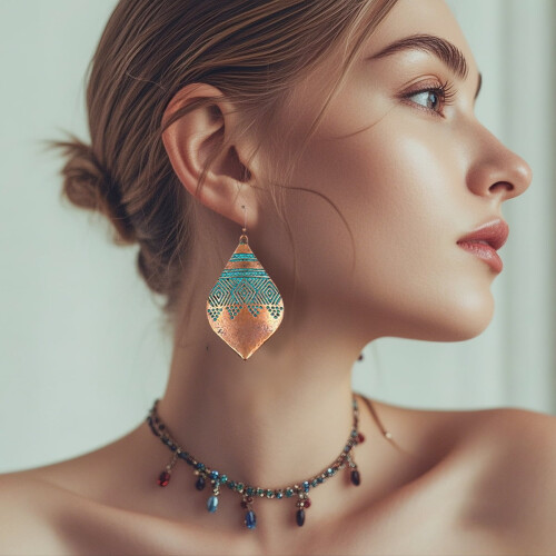 Σετ σκουλαρίκια Boho Vintage με σχήμα ηλίανθου και δάκρυ σε σχήμα σταγόνας, 10 ζευγάρια 2