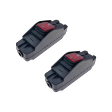 Lot de 2 interrupteurs à bouton-poussoir robustes et étanches, à enfiler sur le cordon d'alimentation, avec voyants lumineux. Installation facile.