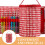 Knitting Needle Storage Polyester Set Red White Checkered 7