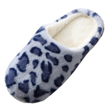 Womens Mens Slippers Leopard Fluffy Plush Lined House Shoes Outdoor Indoor Comfy