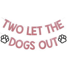 Bannière « Lâchez les chiens » (deux bannières) - Décoration pour une fête d'anniversaire sur le thème des chiens (2 ans), décorations