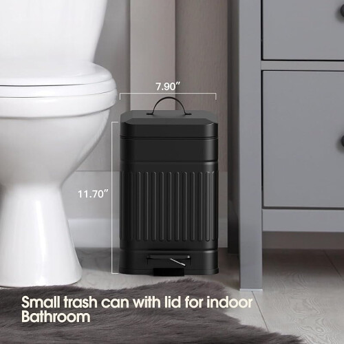 Stainless Steel Trash Can with Lid 5L 2