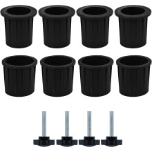 12 Pack Patio Umbrella Replacement Parts Kit Patio Table Umbrella Hole Ring Plug Cover and Cap Umbrella Stand Base Screw Umbrella Pole Cap, Black