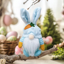 Easter Gnome Doll Bunny Blue Hanging Decoration