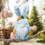 Easter Gnome Doll Bunny Blue Hanging Decoration 1