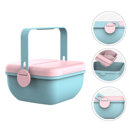 Plastic Storage Box Blue Pink 1 Piece
