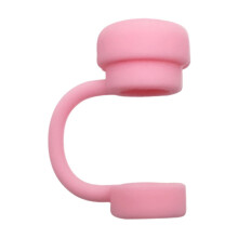 Bouchon en silicone rose pour paille de gobelet, couvercle réutilisable anti-poussière de 1 cm – Compatible avec les gobelets à ouverture directe