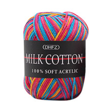 Laine bébé douce et épaisse - Écheveau de 50 g, fil de coton au lait pour tricot et crochet à la main, coloris pastel, aiguilles recommandées