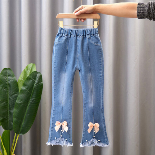 Barnflared jeans för små flickor 1