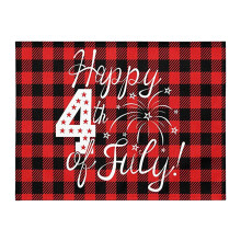 Fourth of July Placemat Blue Red Festive Flax Table Mat 12