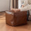 Tabouret de rangement avec poches zippées en similicuir Square1 2