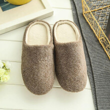 Women Men Winter Warm Fleece Anti-Slip Slippers Indoor House Shoes Lovers Home Floor Slippers Shoes