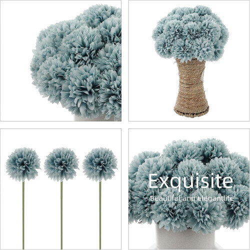 Kunstige krysantemum silkeblomster 20 stk. 1