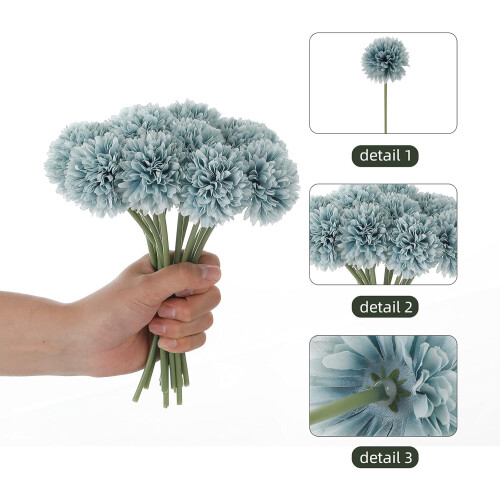 Kunstige krysantemum silkeblomster 20 stk. 2