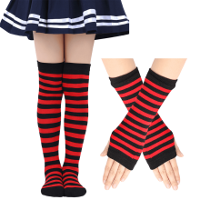 Kids Soccer Socks and Gloves Set Cotton Knee-High Tube