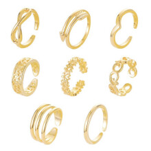Adjustable Alloy Toe Rings Gold Silver Set