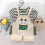 Completo due pezzi in cotone per bambini piccoli, composto da top a righe bianche e 5