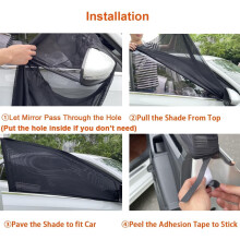 Pare-soleil en maille pour pare-brise de voiture, 40 pouces, lot de 2
