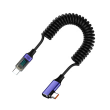 Cabo de dados USB-C com ângulo de 90 e visor digital, 100 W PD