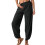 Women's Black Casual Cropped Pants with Pockets S 1