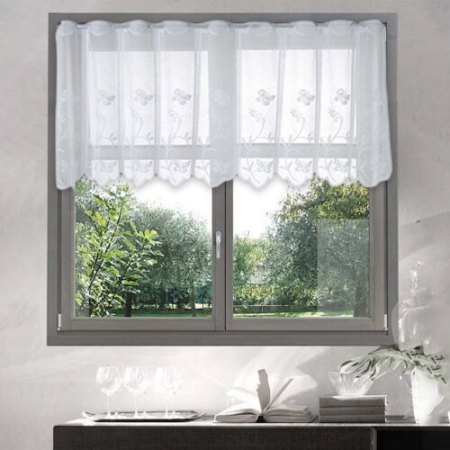 Floral Lace Kitchen Curtain Valance 51"x18"