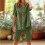 Completo da donna in lino, composto da top a maniche corte e pantaloncini 3