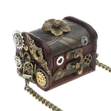 Steampunk crossbody kabelka v vintage štýle cez rameno