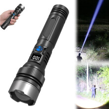 3000L Rechargeable Flashlight, IPX7 Waterproof, Emergency Outdoor Power Bank Light for Hiking, Hunting, Camping