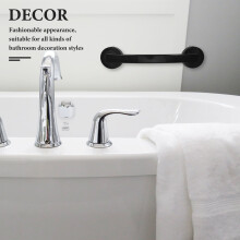Black ABS bathroom grab bar non-slip for shower and toilet