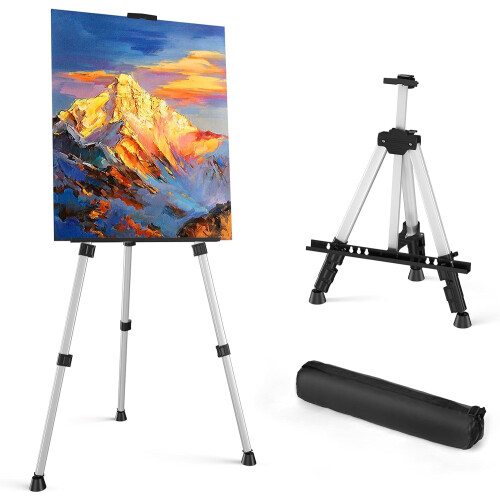 Aluminum adjustable easel stand 17-66 inches black