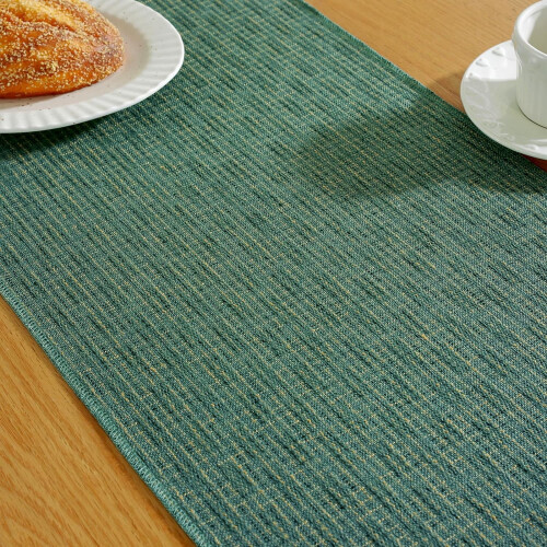 Caminho de mesa boho verde escuro 13x72 polegadas com franjas 2