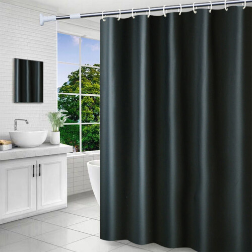 Doublure de rideau de douche imperméable blanche 70 x 31 pouces avec 6