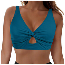 Women's Bikini Top - Supportive Swimsuit for Large Bust - 2026 Cut Out Twist Swim Top