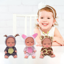 Păpușă reborn de 5 inch cu costum de animal, 1 piesă