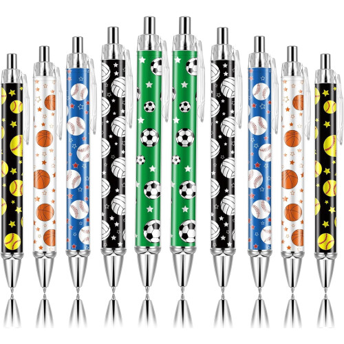 Kuglepenne Ball Theme 1mm sort blæk 10-pak