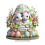 Easter bunny decor rabbit and egg figurines set 1