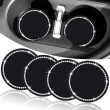 Diamond Art Auto-Untersetzer, 2er-Set, Schwarz, rutschfest