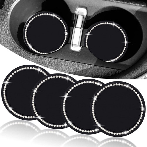 Diamond Art Auto-Untersetzer, 2er-Set, Schwarz, rutschfest