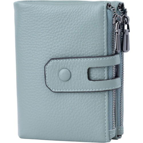 Women's Soft Leather Wallet with RFID Blocking and Double