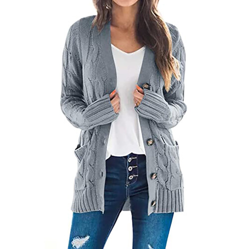 Γυναικεία πλεκτή ζακέτα πράσινη oversized σε φαρδύ στυλ 1