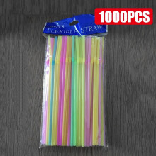 Pailles en plastique multicolores, 50 à 1000 pièces