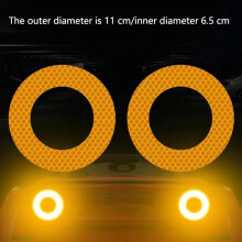 2PCS Reflective sticker for car rear bumper sticker safety anti-scratch sticker yellow